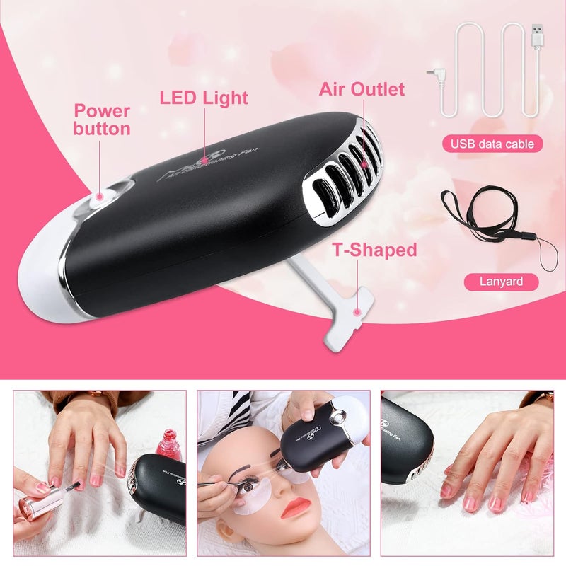 Modacraft 215 Pcs Eyelash Extension Supplies Kit, Lash Kit For Eyelash Extensions Beginners USB Air Blower 2 Lash Tweezer 100 Mascara Brush 50 Micro Applicator 50 Ring Cup Holder 2 Tape 10 Eye Gel Pad - Image 2